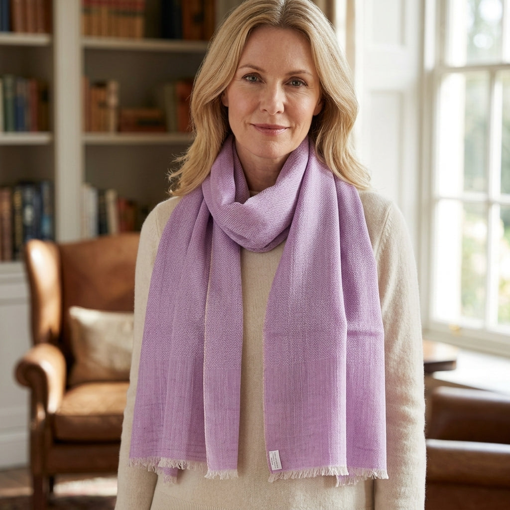 Pashmina Lavender Grace Lightweight Handwoven Stole